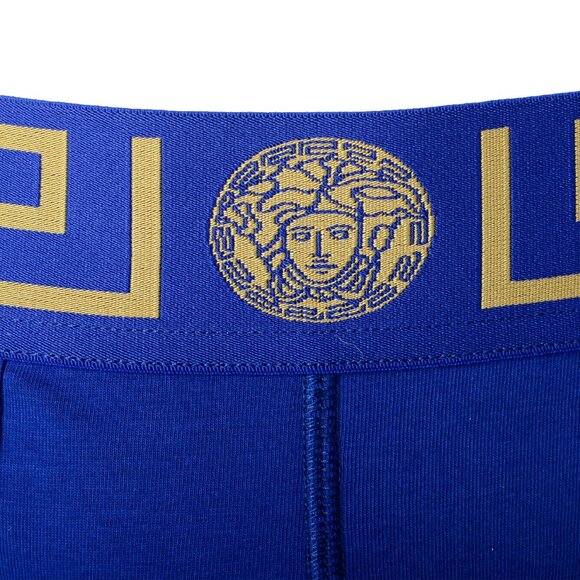 Versace Men's Blue & Gold Greeca Low Rise Slip Underwear Versace Sz 6 US L IT 52 - Picture 4 of 7
